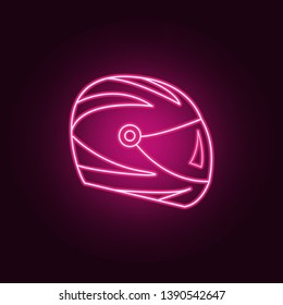 Helmet neon icon. Elements of bigfoot car set. Simple icon for websites, web design, mobile app, info graphics