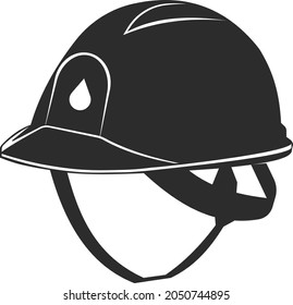 Helmet of an oilman. Head protection. Oilman's clothes. Vector image isolated on a white background.