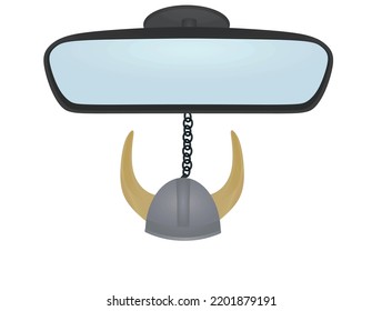 Helmet on mirror. vector illustration