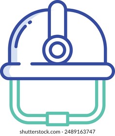 Helmet outline color vector illustration