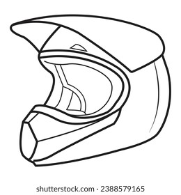 A helmet in outline and vector.