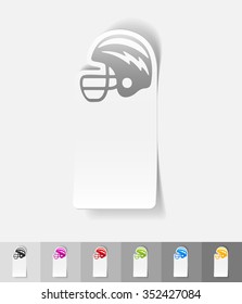 helmet paper sticker with shadow. Vector illustration