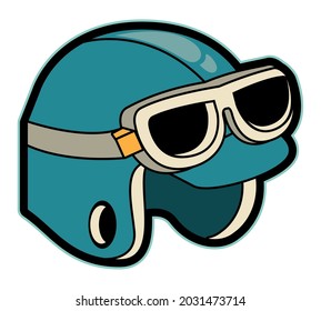 helmet patch retro style icon
