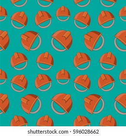 Helmet pattern. Vector texture of building helmets.
