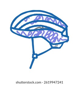 helmet protect for cyclist doodle icon sketch vector. helmet protect for cyclist sign. isolated symbol illustration