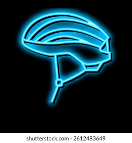 helmet protect for cyclist neon light sign vector. helmet protect for cyclist illustration