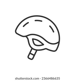 Helmet to protect the head, linear icon. For sport. Line with editable stroke