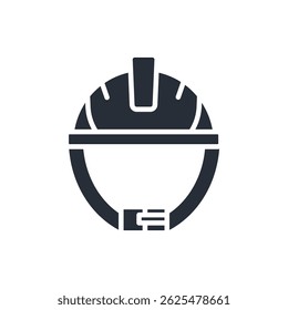helmet protection icons isolated on White Background. Flat style design