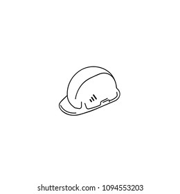 Helmet protective icon. Construction engineering helmet