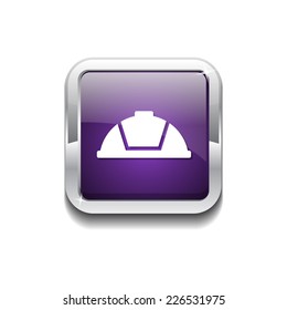 Helmet Purple Vector Icon Button
