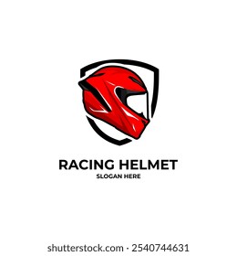 helmet racing extreme sport logo vector