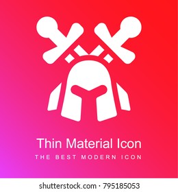 Helmet red and pink gradient material white icon minimal design