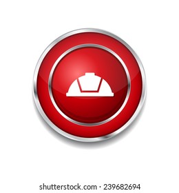 Helmet Red Vector Icon Button