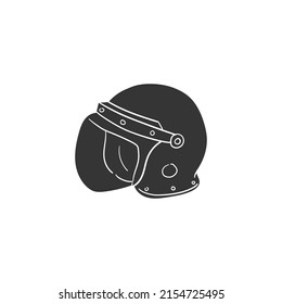 Helmet Riot Icon Silhouette Illustration. Police Vector Graphic Pictogram Symbol Clip Art. Doodle Sketch Black Sign.