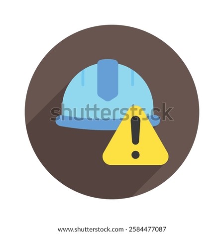 Helmet rounded flat color icon, mini, small illustration. use for modern concept, print, UI, UX kit, web and app development. Vector EPS 10, related to industrial, business, finance, investment.