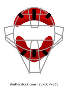 Helmet for rugby player, isolated American football clothes or uniform accessories and equipment for safety. Protective headwear to be safe on field or match, sportswear. Vector in flat style