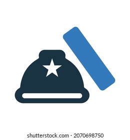 Helmet, safety, brick icon.Simple editable vector illustration.