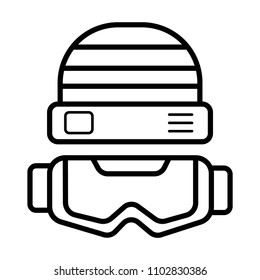 Helmet & safety glasses linear icon concept. Helmet & safety glasses line vector sign, symbol, illustration.
