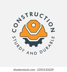 helmet safety logo color vector illustration template design. construction icon design