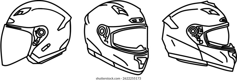 Helmet Set Motorcycle Safety Illustration