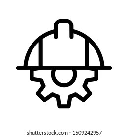 helmet setting thin line vector icon