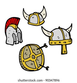 helmet and shield cartoon collection