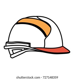 helmet side view color sections silhouette vector illustration