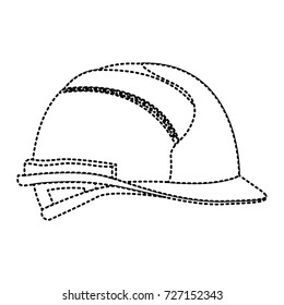 helmet side view monochrome dotted silhouette vector illustration