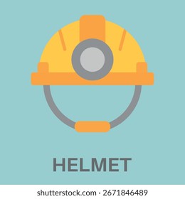 Helmet Simple Style Flat Design Icon