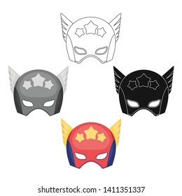 Helmet, single icon in cartoon,black style.Helmet, vector symbol stock illustration web.