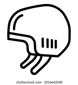 Helmet skateboard icon. Outline helmet skateboard vector icon for web design isolated on white background