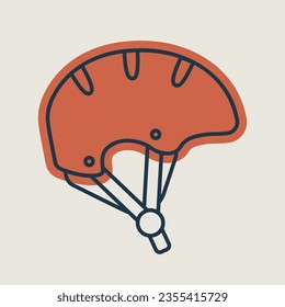 Helmet for skiing, snowboarding, extreme sports and bicycle vector isolated icon. Graph symbol for travel and tourism web site and apps design, logo, app, UI