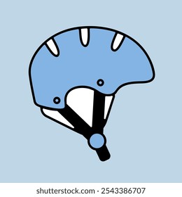 Helmet for skiing, snowboarding, extreme sports and bicycle vector isolated icon. Graph symbol for travel and tourism web site and apps design, logo, app, UI