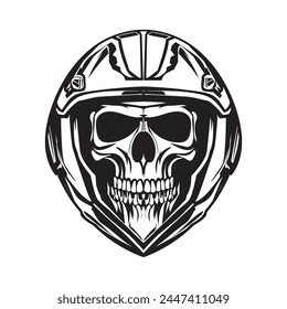 helmet with skull  illustration vector design