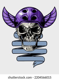 helmet skull logo with wings