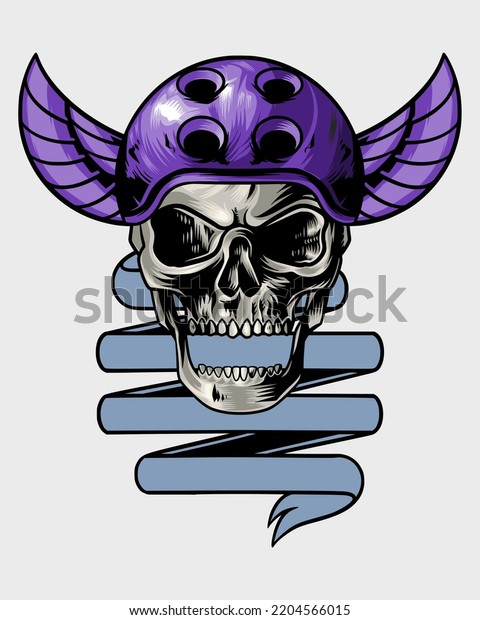 helmet skull logo with\
wings