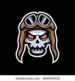 Helmet skull mascot illustration vector