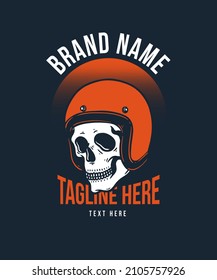 Helmet Skull Rider Premium Vector