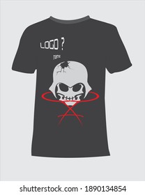 EJEMPLO DE CAMISETA DE CAMISETA TEMÁTICA DE HELMET SKULL 