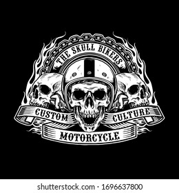 helmet skulls biker vector design