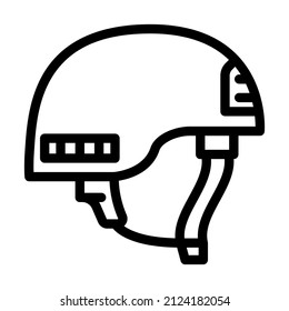 vector de icono de línea de soldado casco. signo del soldado del casco. símbolo de contorno aislado ilustración negra