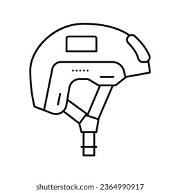 helmet soldier line icon vector. helmet soldier sign. isolated contour symbol black illustration
