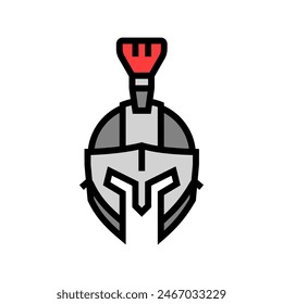 helmet soldier roman greek color icon vector. helmet soldier roman greek sign. isolated symbol illustration