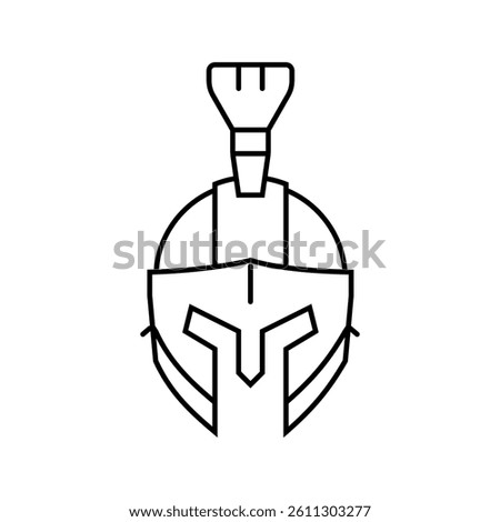 helmet soldier roman greek line icon vector. helmet soldier roman greek sign. isolated contour symbol black illustration