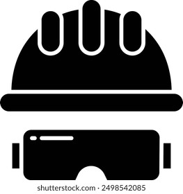 Helmet solid glyph vector illustration