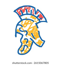 helmet sparta warrior doodle icon sketch vector. helmet sparta warrior sign. isolated symbol illustration