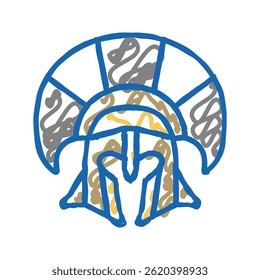 helmet sparta warrior doodle icon sketch vector. helmet sparta warrior sign. isolated symbol illustration