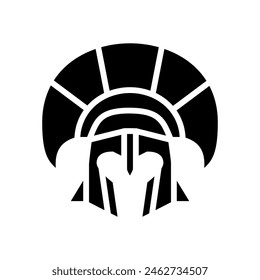 helmet sparta warrior glyph icon vector. helmet sparta warrior sign. isolated symbol illustration