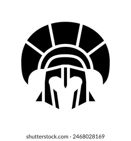 helmet sparta warrior glyph icon vector. helmet sparta warrior sign. isolated symbol illustration