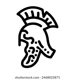 helmet sparta warrior line icon vector. helmet sparta warrior sign. isolated contour symbol black illustration